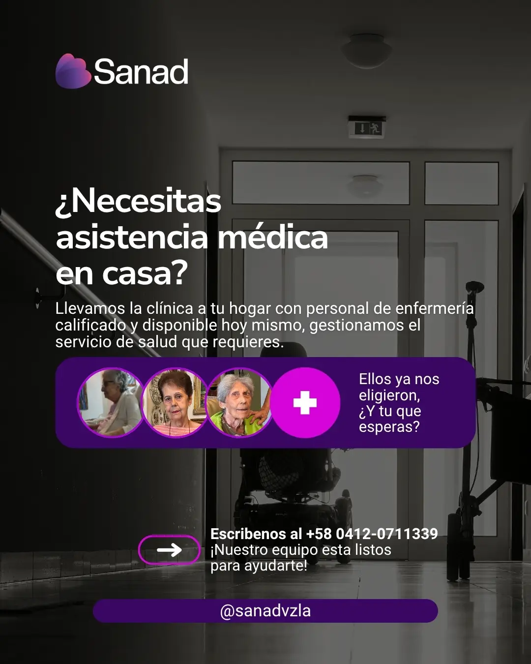 Publicación: ¿Necesitas asistencia médica en casa?, ver en Instagram
